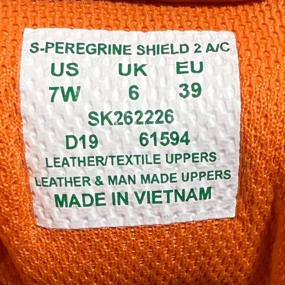 Saucony Peregrine Shield 2 A/C Sneaker Black/Orange Big Kid's Size 7W - Picture 6 of 6